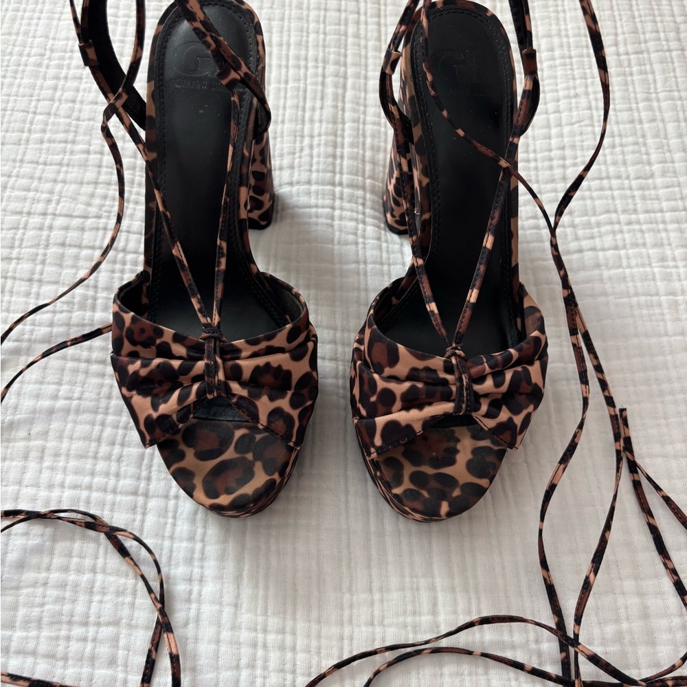 Gianni Bini Leopard Print Platform Heels - Picture 4 of 4